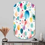 Watercolor Delight Polka Dots Pattern - Asymmetric Metal Wall Art