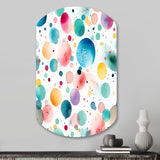 Watercolor Delight Polka Dots Pattern - Asymmetric Metal Wall Art