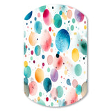 Watercolor Delight Polka Dots Pattern - Asymmetric Metal Wall Art