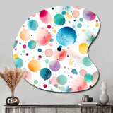 Watercolor Delight Polka Dots Pattern - Asymmetric Metal Wall Art