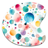 Watercolor Delight Polka Dots Pattern - Asymmetric Metal Wall Art