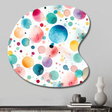 Watercolor Delight Polka Dots Pattern - Asymmetric Metal Wall Art