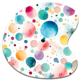 Watercolor Delight Polka Dots Pattern - Asymmetric Metal Wall Art