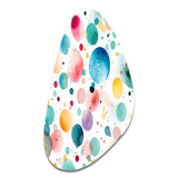 Watercolor Delight Polka Dots Pattern - Asymmetric Metal Wall Art