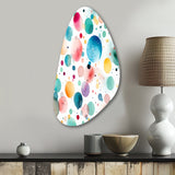 Watercolor Delight Polka Dots Pattern - Asymmetric Metal Wall Art