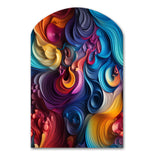 Popart Psychedelic Swirls - Asymmetric Metal Wall Art