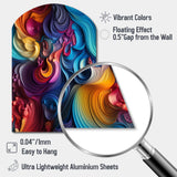 Popart Psychedelic Swirls - Asymmetric Metal Wall Art