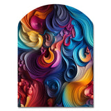 Popart Psychedelic Swirls - Asymmetric Metal Wall Art