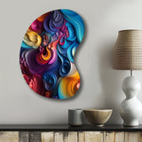 Popart Psychedelic Swirls - Asymmetric Metal Wall Art