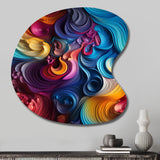 Popart Psychedelic Swirls - Asymmetric Metal Wall Art