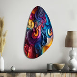 Popart Psychedelic Swirls - Asymmetric Metal Wall Art