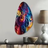 Popart Psychedelic Swirls - Asymmetric Metal Wall Art