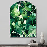 Green Popart Techno Tangles - Asymmetric Metal Wall Art