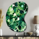 Green Popart Techno Tangles - Asymmetric Metal Wall Art