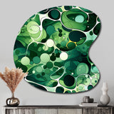 Green Popart Techno Tangles - Asymmetric Metal Wall Art