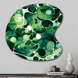 Green Popart Techno Tangles - Asymmetric Metal Wall Art