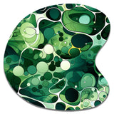 Green Popart Techno Tangles - Asymmetric Metal Wall Art