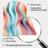 Multicolor Soft Color Wave Striped - Asymmetric Metal Wall Art