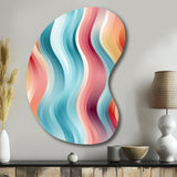 Multicolor Soft Color Wave Striped - Asymmetric Metal Wall Art