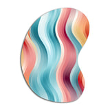 Multicolor Soft Color Wave Striped - Asymmetric Metal Wall Art