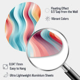 Multicolor Soft Color Wave Striped - Asymmetric Metal Wall Art