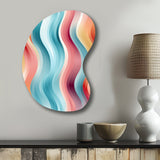 Multicolor Soft Color Wave Striped - Asymmetric Metal Wall Art