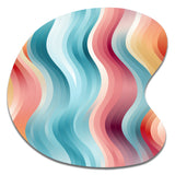 Multicolor Soft Color Wave Striped - Asymmetric Metal Wall Art