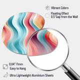 Multicolor Soft Color Wave Striped - Asymmetric Metal Wall Art