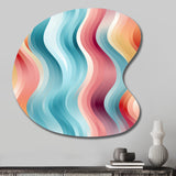 Multicolor Soft Color Wave Striped - Asymmetric Metal Wall Art