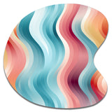 Multicolor Soft Color Wave Striped - Asymmetric Metal Wall Art