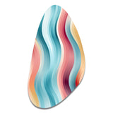 Multicolor Soft Color Wave Striped - Asymmetric Metal Wall Art