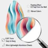 Multicolor Soft Color Wave Striped - Asymmetric Metal Wall Art