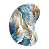 White And Teal Marble Flowers Serenity - Asymmetric Metal Wall Art