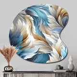 White And Teal Marble Flowers Serenity - Asymmetric Metal Wall Art