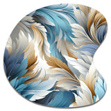 White And Teal Marble Flowers Serenity - Asymmetric Metal Wall Art