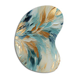 Gold And Blue Frosty Drift Experienc - Asymmetric Metal Wall Art