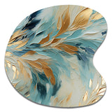 Gold And Blue Frosty Drift Experienc - Asymmetric Metal Wall Art