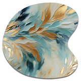 Gold And Blue Frosty Drift Experienc - Asymmetric Metal Wall Art