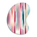 Blue And Pink Artist Strokes Line Pattern Bliss - Asymmetric Metal Wall Art