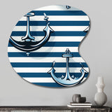 Nautical Charm Striped Pattern - Asymmetric Metal Wall Art