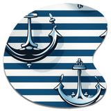 Nautical Charm Striped Pattern - Asymmetric Metal Wall Art