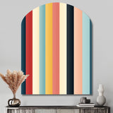 Colorful Nostalgia  Striped Pattern - Asymmetric Metal Wall Art