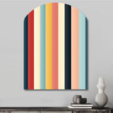 Colorful Nostalgia  Striped Pattern - Asymmetric Metal Wall Art