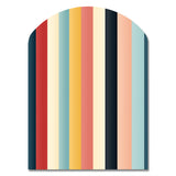 Colorful Nostalgia  Striped Pattern - Asymmetric Metal Wall Art