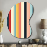 Colorful Nostalgia  Striped Pattern - Asymmetric Metal Wall Art