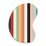 Colorful Nostalgia  Striped Pattern - Asymmetric Metal Wall Art