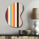 Colorful Nostalgia  Striped Pattern - Asymmetric Metal Wall Art