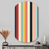 Colorful Nostalgia  Striped Pattern - Asymmetric Metal Wall Art