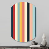 Colorful Nostalgia  Striped Pattern - Asymmetric Metal Wall Art