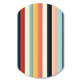 Colorful Nostalgia  Striped Pattern - Asymmetric Metal Wall Art